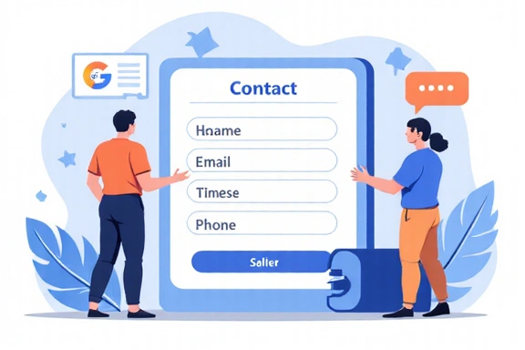 Form illustration with contact details